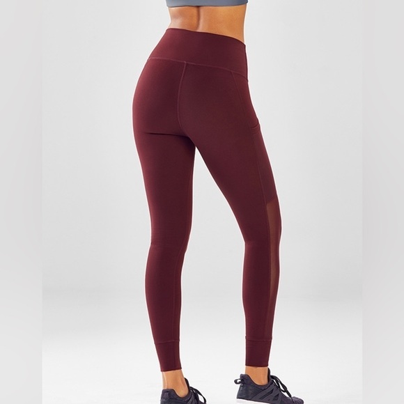 FABILETICS Burgundy High Waisted Leggings - Picture 2 of 11